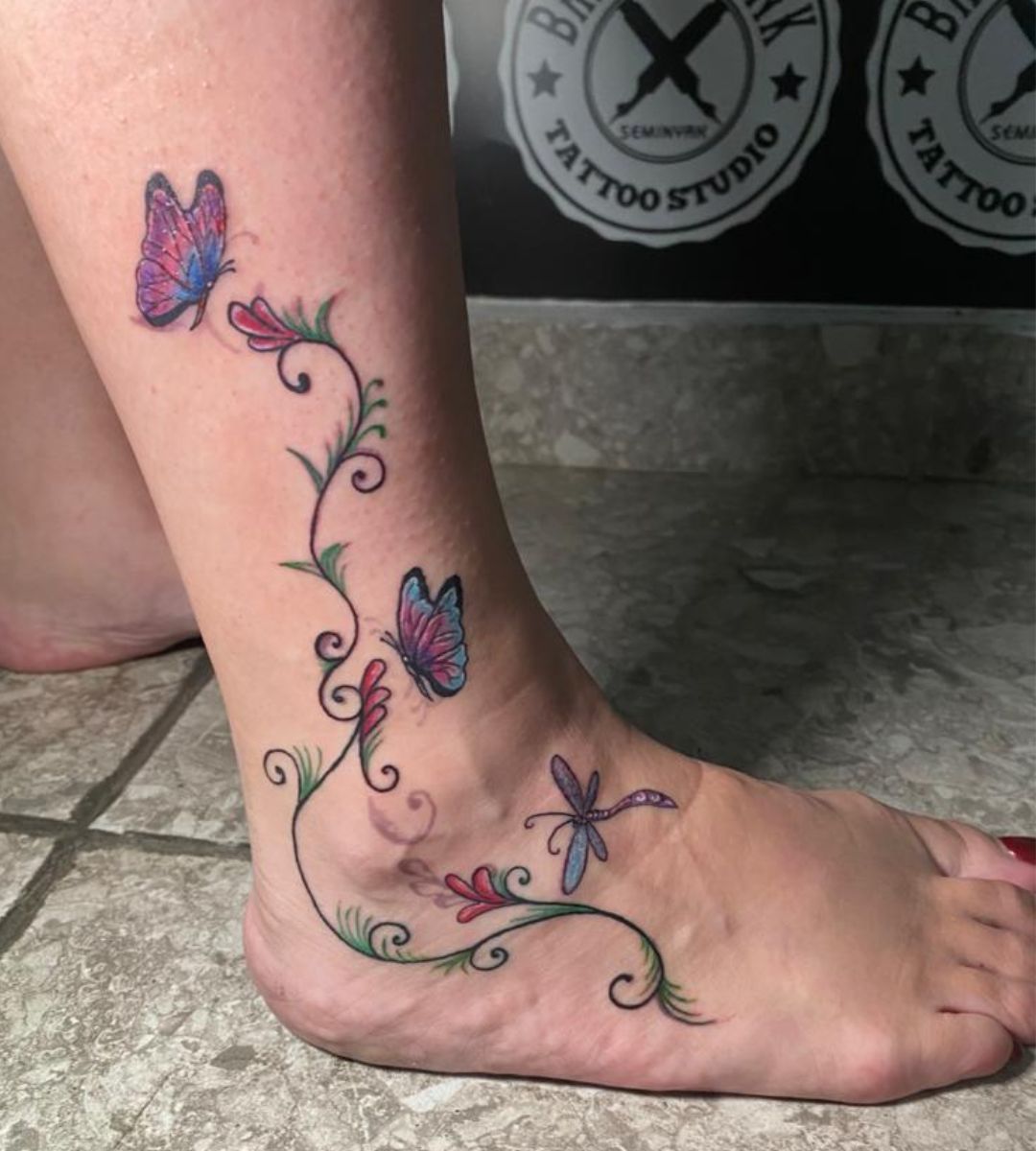 flower & butterfly other tattoo